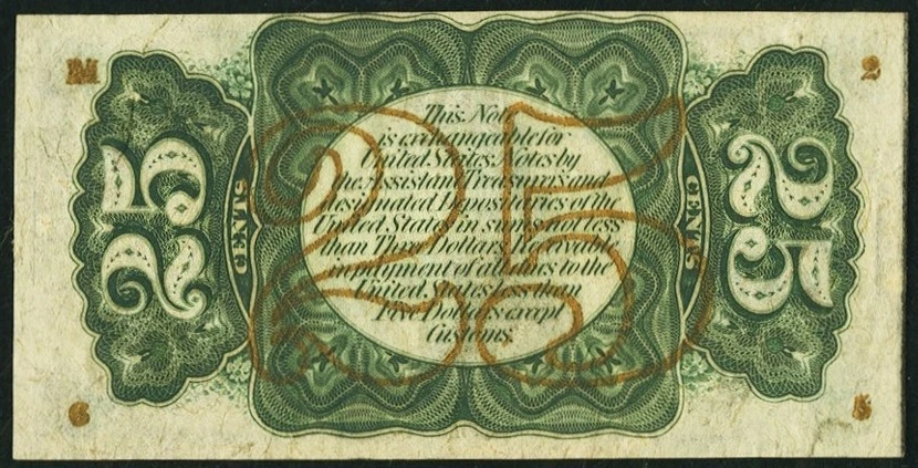 FR 1298 - 25c THIRD ISSUE - FIBER PAPER "a" GREEN BACK w/ "M-2-6-5" PCGS 64 PPQ - Image 4 of 4