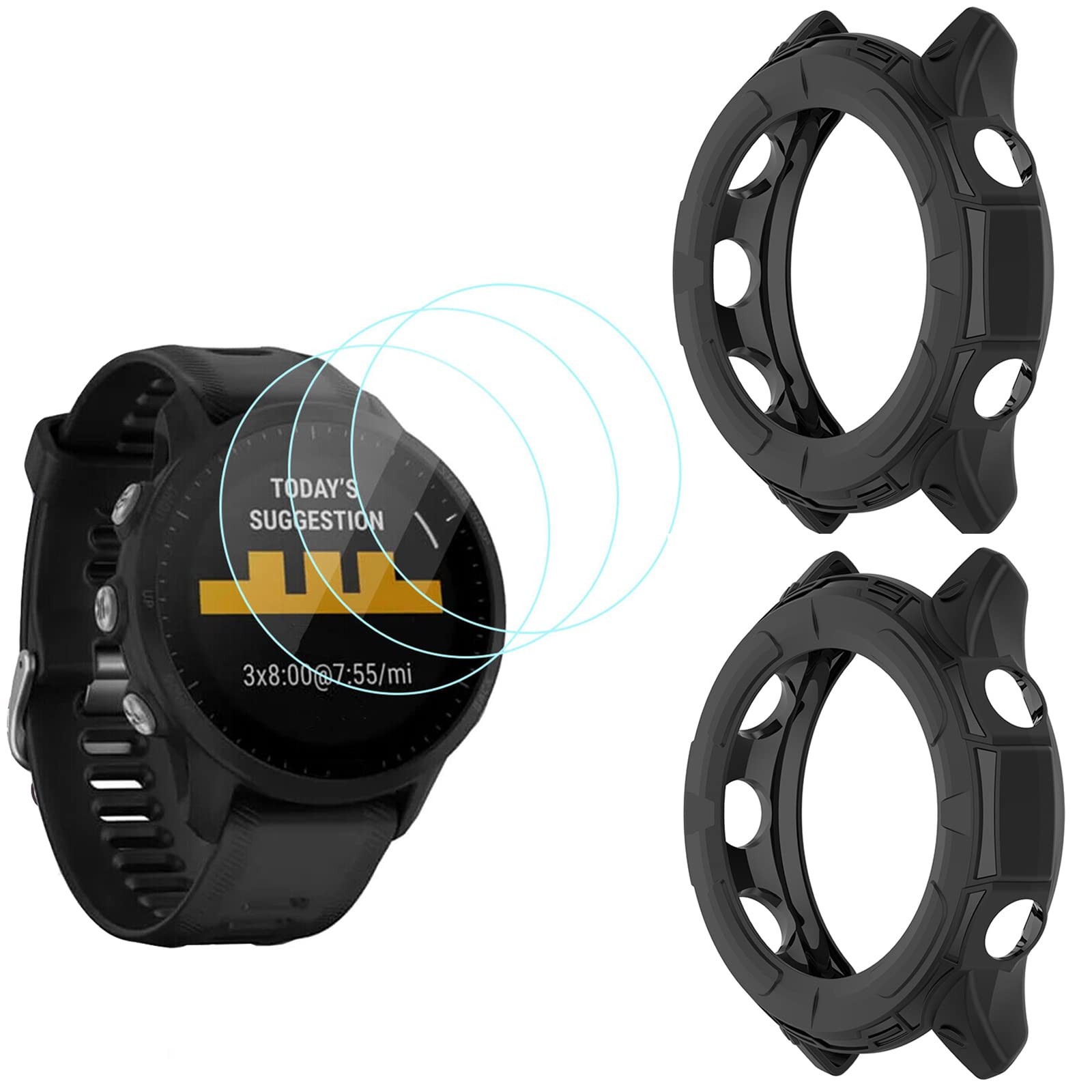 Accessoire Garmin Forerunner 955 Film Écran Protecteur Verre Incassable Lot de 4 transparent