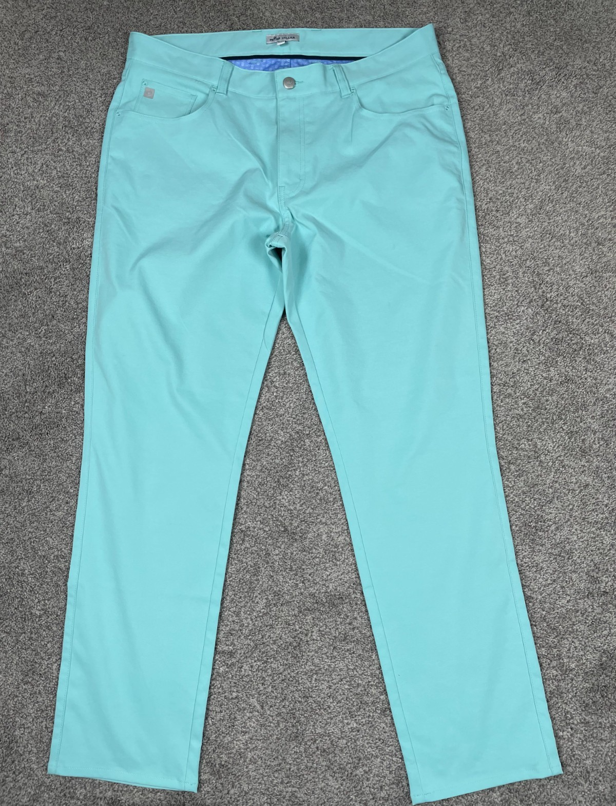 Peter Millar Mens 36 Teal Golf Pants Slim Fit Sporty Preppy Leisure