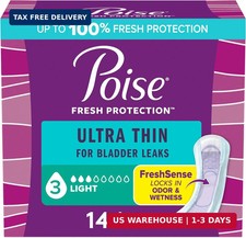 Ultra Thin Incontinence Postpartum Pads for Bladder Leaks, 3 Drop Light