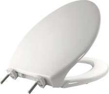 Commercial Closed Front Plastic Toilet Seat, Heavy Duty Industrial Seat with Lid