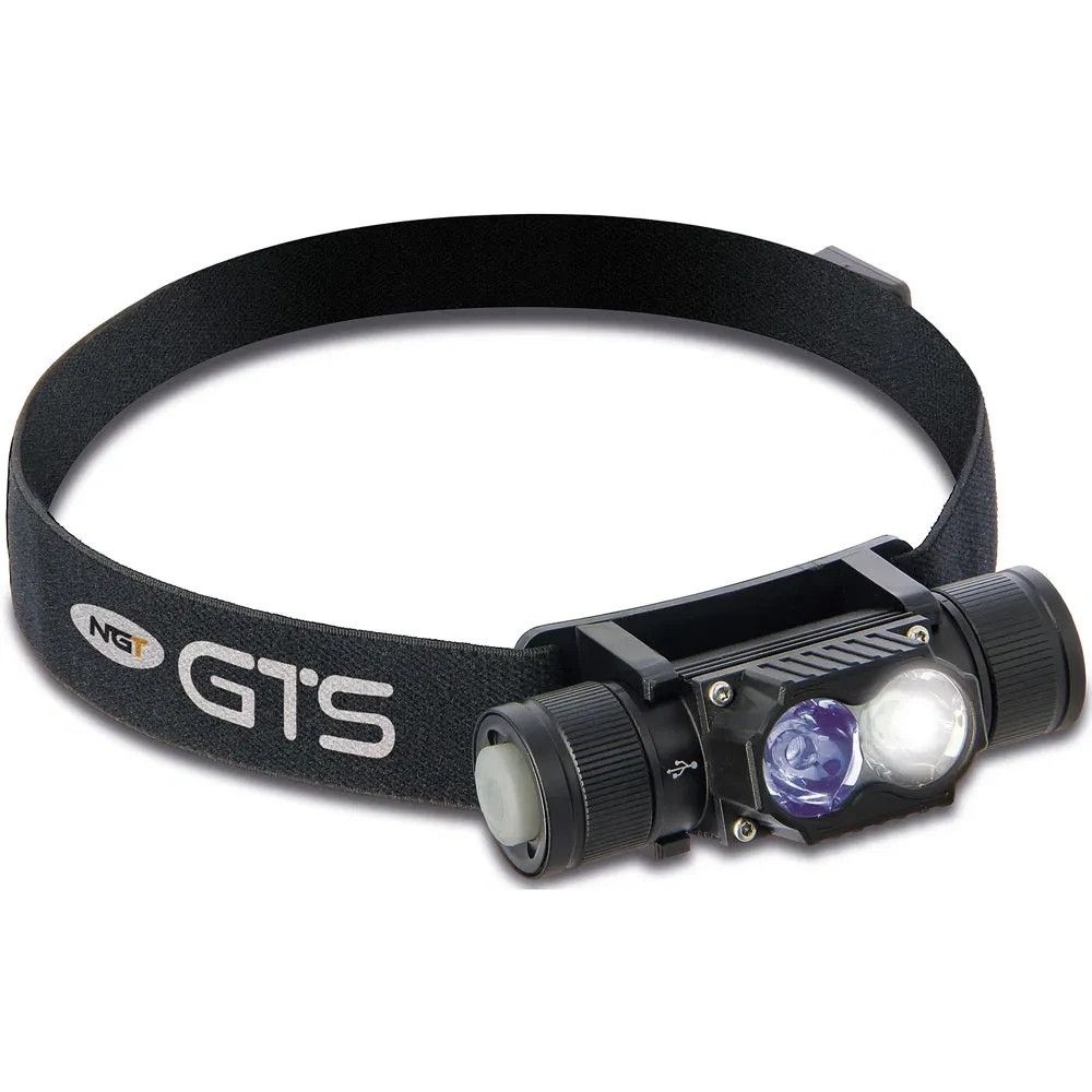 NGT GTS Headlight 250 Lumens + UV Light With USB Rechargable 1800mAh Battery