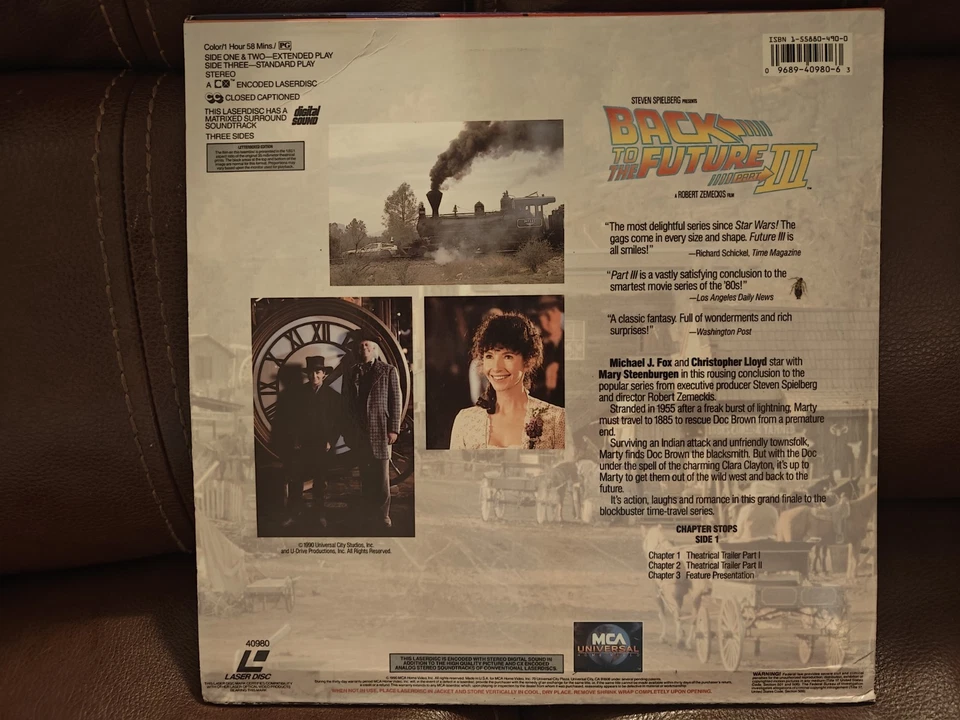 🎬 Back to the Future Trilogy LaserDisc Set, Parts I, II & III, Letterbox Foto 4 de 4