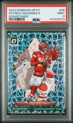 2023 PANINI DONRUSS OPTIC DOWNTOWN! #D6 PATRICK MAHOMES II PSA 9
