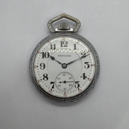 HAMILTON 992 21 JEWEL ADJ 5 POS ANTIQUE 16s RAILROAD POCKET WATCH RUNS