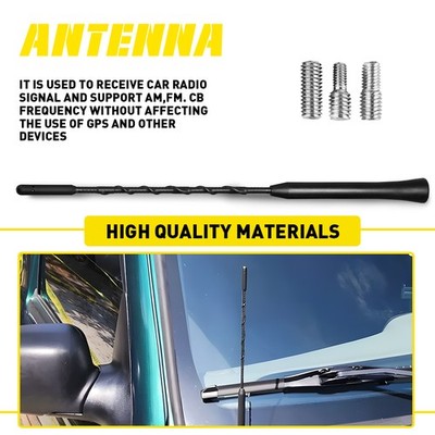 12 Inch Antenna Mast Power Radio AM/FM w/ Screws Car Universal Black For Dodge