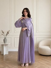 Elegant Abaya Women Muslim Long Sleeve Cocktail Maix Dress Evening Party Kaftan