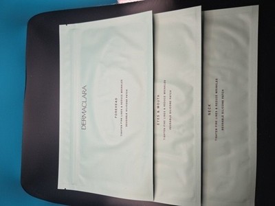 DERMACLARA REUSABLE SILICONE FACIAL PATCHES FOREHEAD EYES & MOUTH & NECK