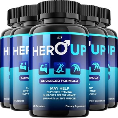 (5 Pack) Hero Up Capsules   HeroUp for Men Capsules Advanced Formula - 60 Caps