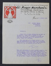 Fattura PARIGI 1932 SEM RISCALDAMENTO ELETTRICO Roger MARCHANT Art Déco 76