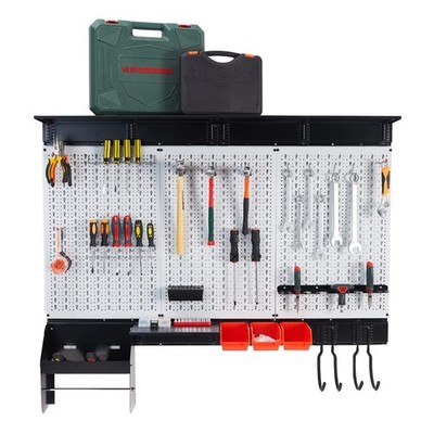 Pegboard Wall Organizer 48x36 inch Metal 105pcs Gray TNDK29S105 Ultrawall Garage