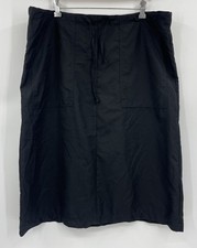NOS Tommy Hilfiger Y2K Midi Skirt Size 14 Drawstring Waist Pockets Black