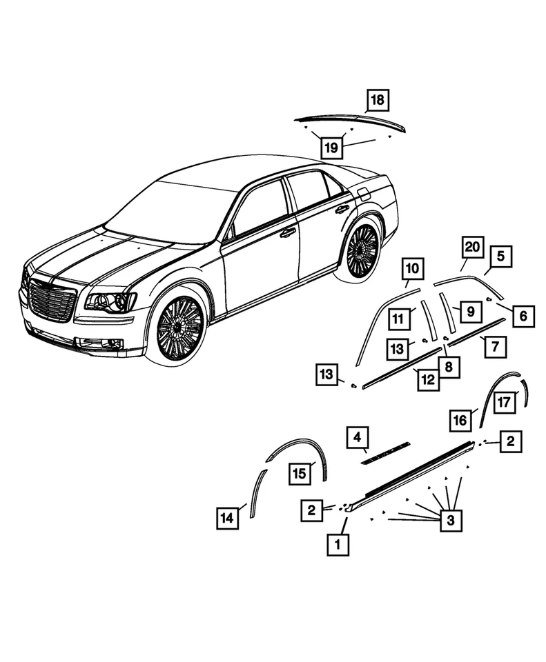 Moldura de apertura de luz de día Mopar genuina izquierda 57010365AM Foto 3 de 3