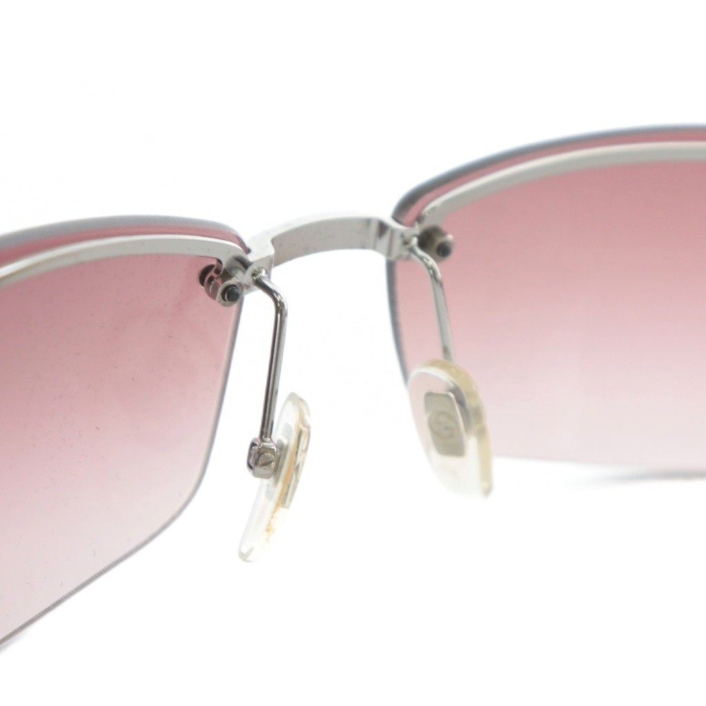 GUCCI Sunglasses Horsebit Metal Frame Gradient Half Rim Logo 62 15 130 Bordeaux thumbnail 5