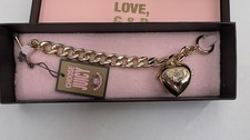 Rare Y2K NWT  Gold Vintage Juicy Couture Lip Gloss Locket Charm Bracelet w box