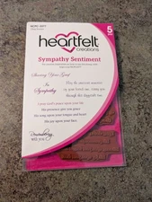 NEW Heartfelt Creations Cling Stamps 5pc SYMPATHY SENTIMENT HCPC-3377