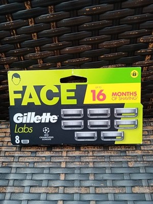 Original Gillette Labs Gesicht Packung mit 8 Rasierklingen Nachfüllpackungen