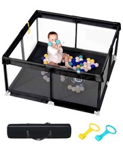 Baby Playpen – Extra Large Play Yard for Toddlers, 130*130cm, Black 