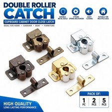 DOUBLE ROLLER CATCH Cupboard Cabinet Door Close Latch Gripper Lock Caravan Boat