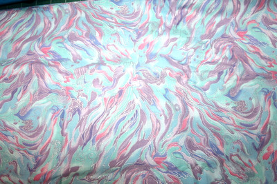 PABLO'S PUZZLE IN PURPLE AND TURQUOISE BLUE FROM HOFFMAN - 100% COTTON FABRIC