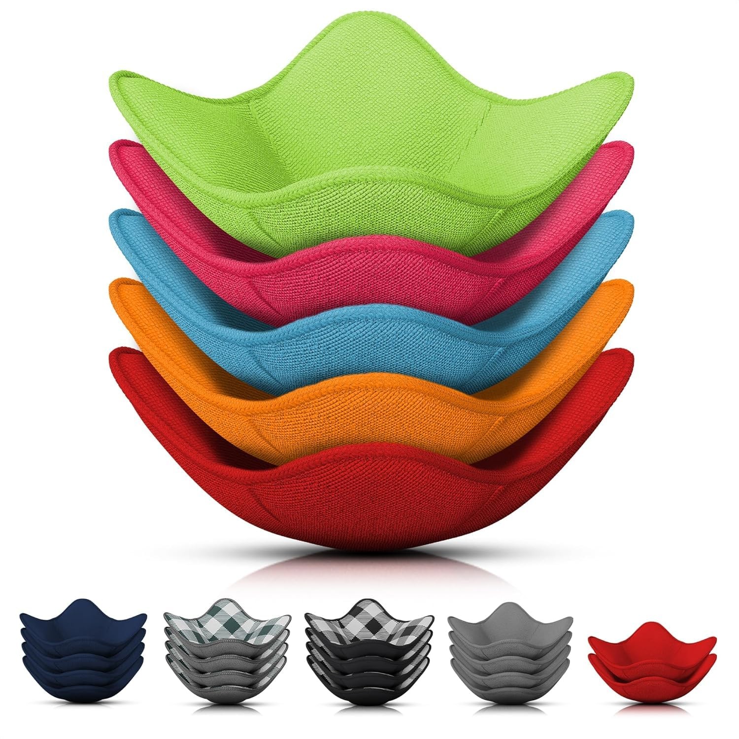 5 Pcs Bowl Holders for Hot Food – Five-Color Microwave Bowl Holder (7.5"x7.5"...
