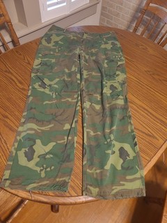 VIETNAM ERA COMBAT TROPICAL ERDL CAMO PANTS POPLIN CLASS 2 1968 Long Large