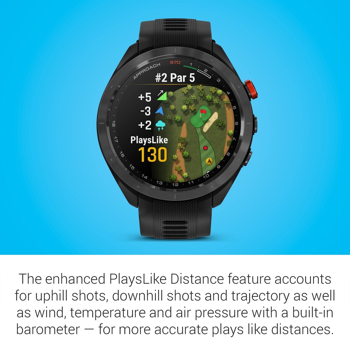 Garmin Approach S70 GPS Watch - Black/Black for sale online