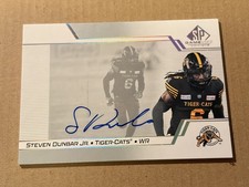 Steven Dunbar Jr. 2025 Upper Deck CFL Game Used Autograph Hamilton Tiger Cats