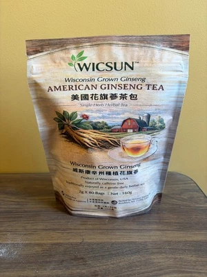 American Ginseng Tea Bags - 2g x 80 Bags - Wisconsin Grown - All Natural - Image 1 of 3
