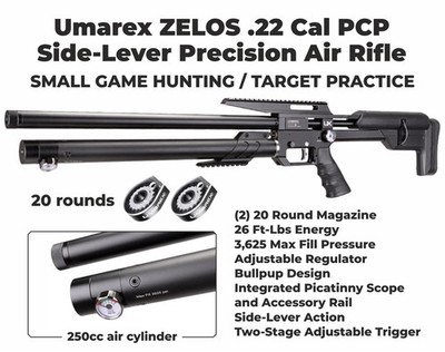 Umarex Zelos .22 Cal Airgun Rifle PCP Side-lever Action 26 Inch 20