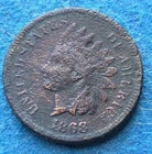 Vintage 1868 Indian Head Cent  Free Shipping  -c