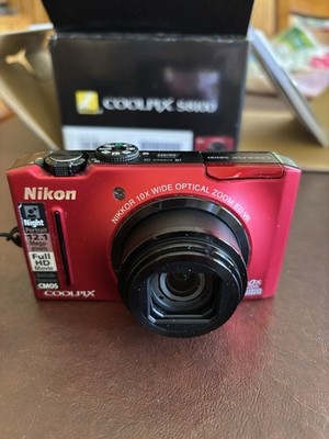 Nikon Coolpix S8100 Red Camera with All Accessories-Excellent Condition!