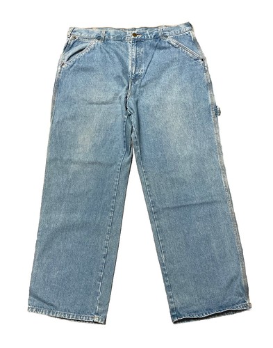 Pantalones de mezclilla Smiths para hombre 36x30 azul claro ropa de trabajo carpintero Y2K holgados grunge - Imagen 4 de 8