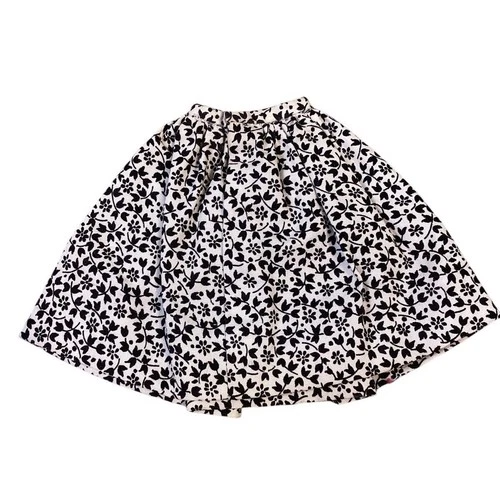 Vintage Barbie by Mattel Black White Floral Print Doll Skirt Retro Accessory