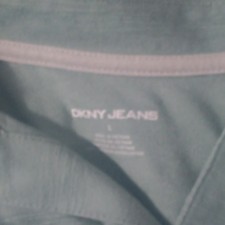 DKNY Jeans Men's Green Solid Short Sleeve Collared Button Polo Shirt L