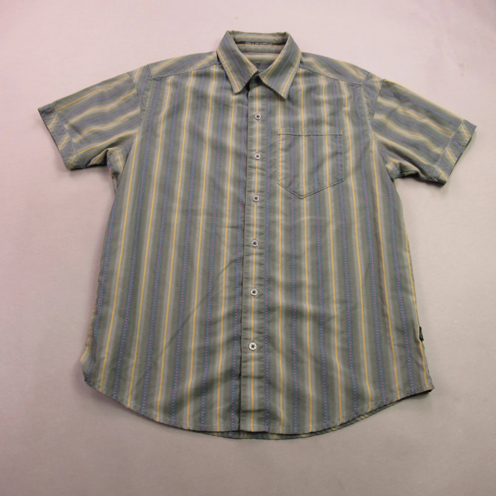 Kuhl Shirt Mens Small Long Sleeve Button Front Pocket Casual Outdoors Stripes