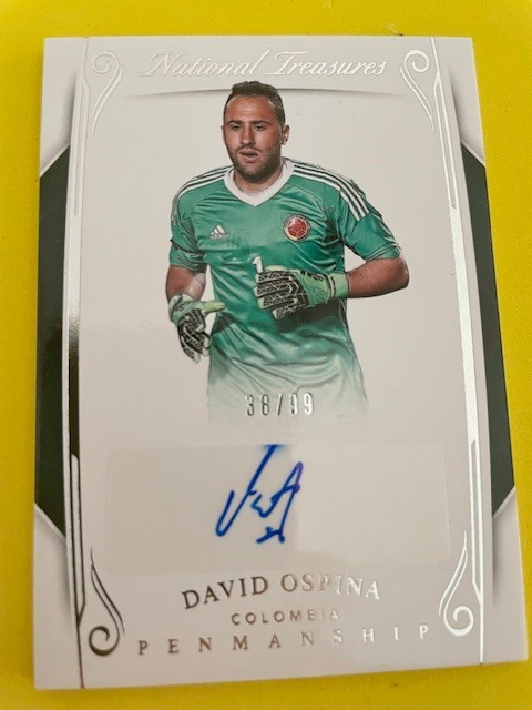 David Ospina 2018 Panini National Treasures Penmanship Auto #P-DO /99 Colombia