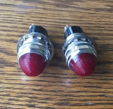 2~DIALCO 75W 125V 1" Red Faceted Lens PANEL INDICATOR LIGHTS NOS  -no bulbs-