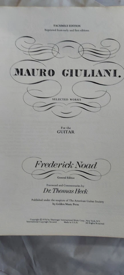 Mauro Giuliani Selected Works For The Guitar  Fredrick Noad Ed  1976  USA - Image 3 of 4