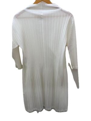 PLEATS PLEASE ISSEY MIYAKE◆カーディガン(薄手)/3/ポリエステル/WHT/PP23-JA551 PLEATS PLEASE ISSEY MIYAKE ◇ Cardigan (thin) / 3
