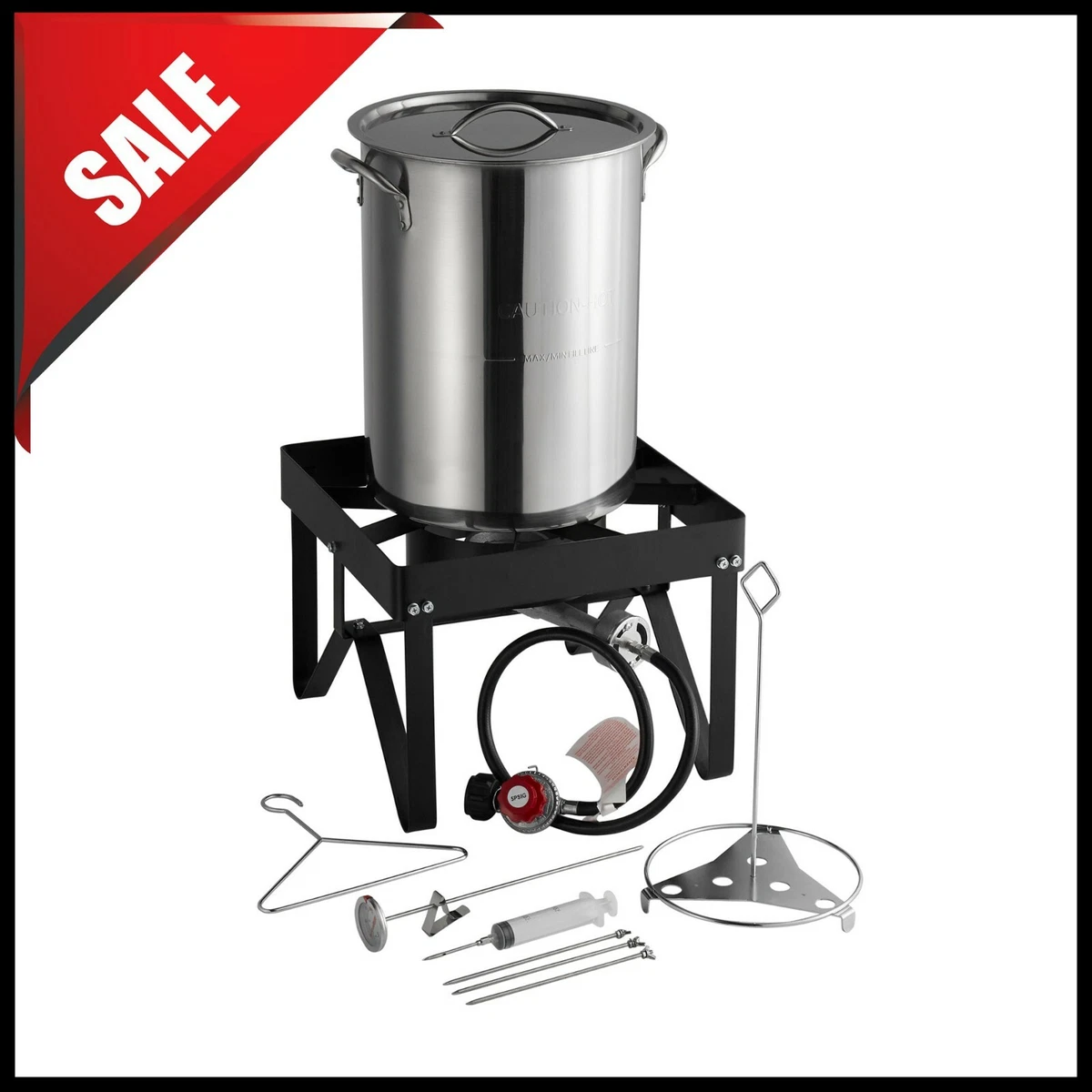 Gas One Turkey Frying Set Includes Burner, Stockpot, Steamer