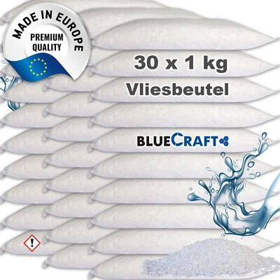 BLUECRAFT 30x 1kg Raum Luft-Entfeuchter Granulat im Vliesbeutel Nachfüllpack (2,10 €/1 kg)