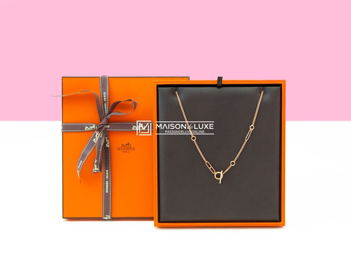 NEW HERMES 30%OFF ROSE GOLD ECHAPPEE SH PENDANT NECKLACE CHOKER