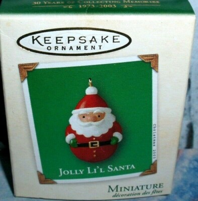 Jolly Li'l Santa`2003`Miniature-Santa Hes Fat As We Expected,Hallmark Ornament