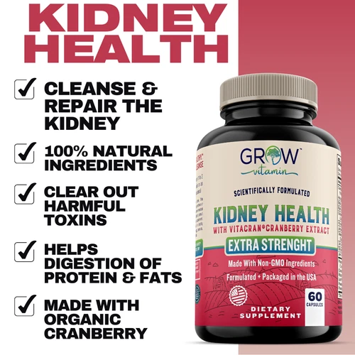 Kidney Cleanse Supplement-Kidney Support Formula With Cranberry - 60 Capsules