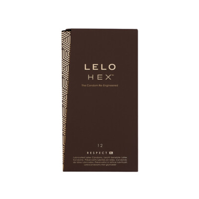 LELO HEX Respect XL Condoms Lightly Lubricated Natural Latex Textured Grip