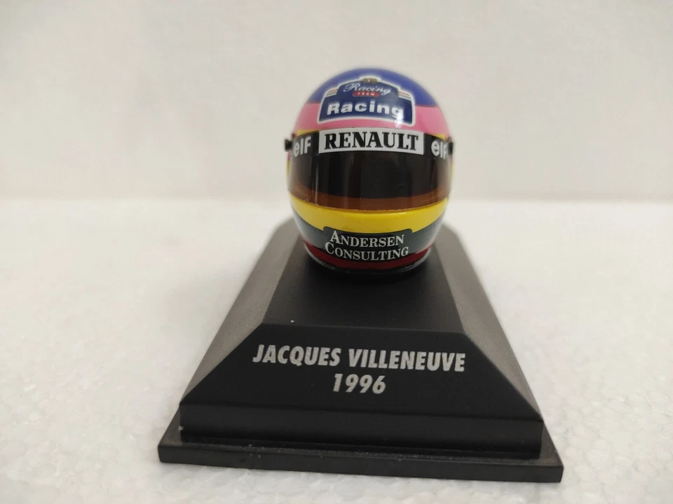 MINI CASCO FORMULA 1 HELMET JACQUES VILLENEUVE 1996 F1 SCALA 1:8 RENAULT ELF - Immagine 3 di 4