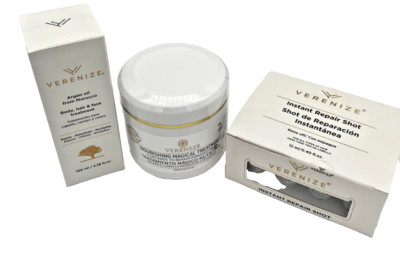 VERENIZE DAILY TREATMENT - ARGAN OIL, INSTANT REPAR SHOT, MASK  -READ-  (3 PACK)