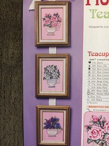 Details About Flowering Teacup Trio Cross Stitch Patterns Roses Daisies Tulips Mp2 - 