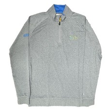 UCLA Champion Quarter Zip Pull Over Sweater Sweatshirt Grey Long Sleeve Size S